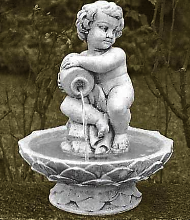 fontein met kind en kruik