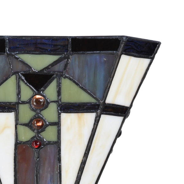 Detail wandlamp Tiffany met armatuur en multicolor glas 5LL-6100