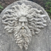 wandfontein muurfontein groot met het gezicht van Zeus B-01840 detail
