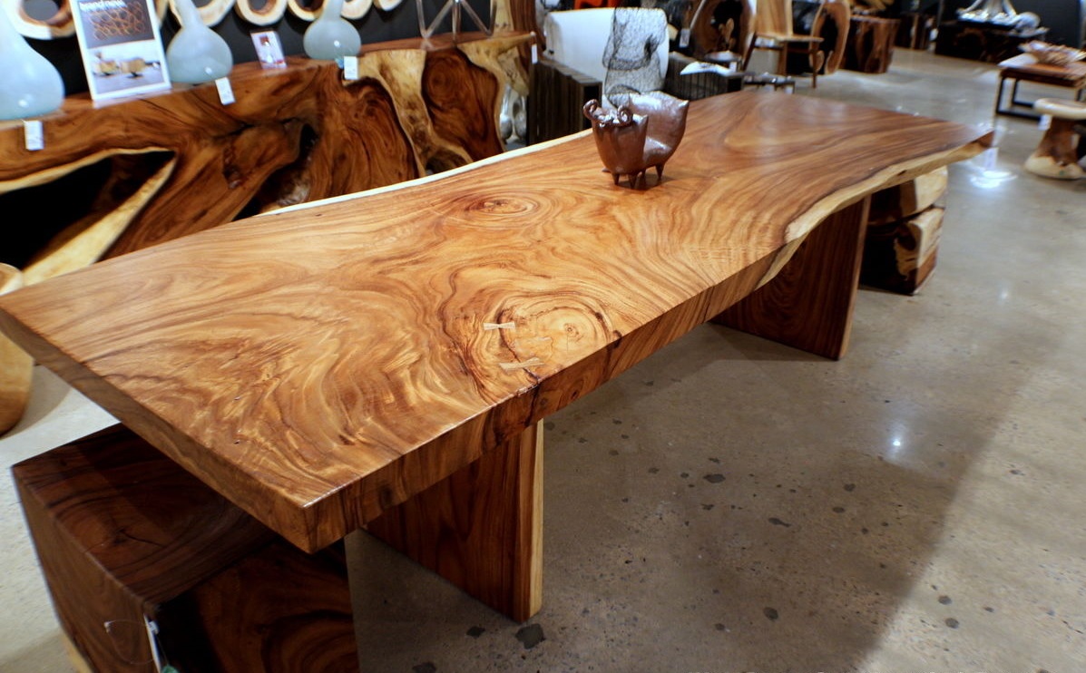 Houten Boomstam Tafel Eiken tafelbladen Eiken boomstam tafel